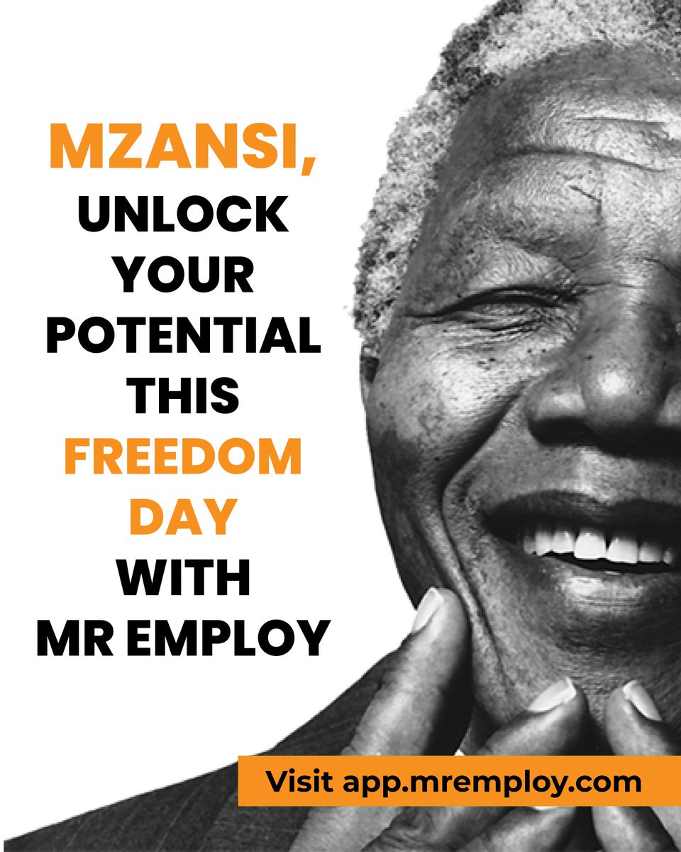mremploy's tweet image. Happy Freedom Day, South Africa! Today, we celebrate the day when our country began its journey towards democracy, equality, and freedom for all. At Mr Employ, we believe that everyone deserves the opportunity to pursue their dreams and find meaningful employment. #FreedomDay