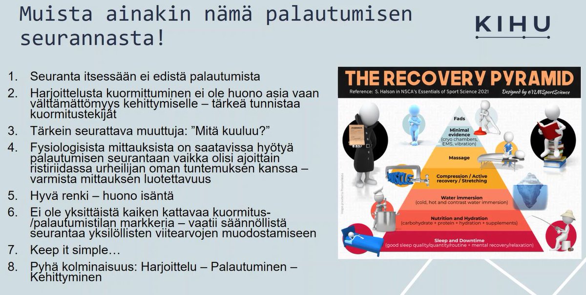 Loistava tiivistys urheilijan ja miksei kuntoilijankin palautumisen seurannasta <a href="/VilleVesterinen/">Ville Vesterinen</a> <a href="/KIHUFinland/">KIHU</a> liikuntalääketieteen päivillä Oulussa