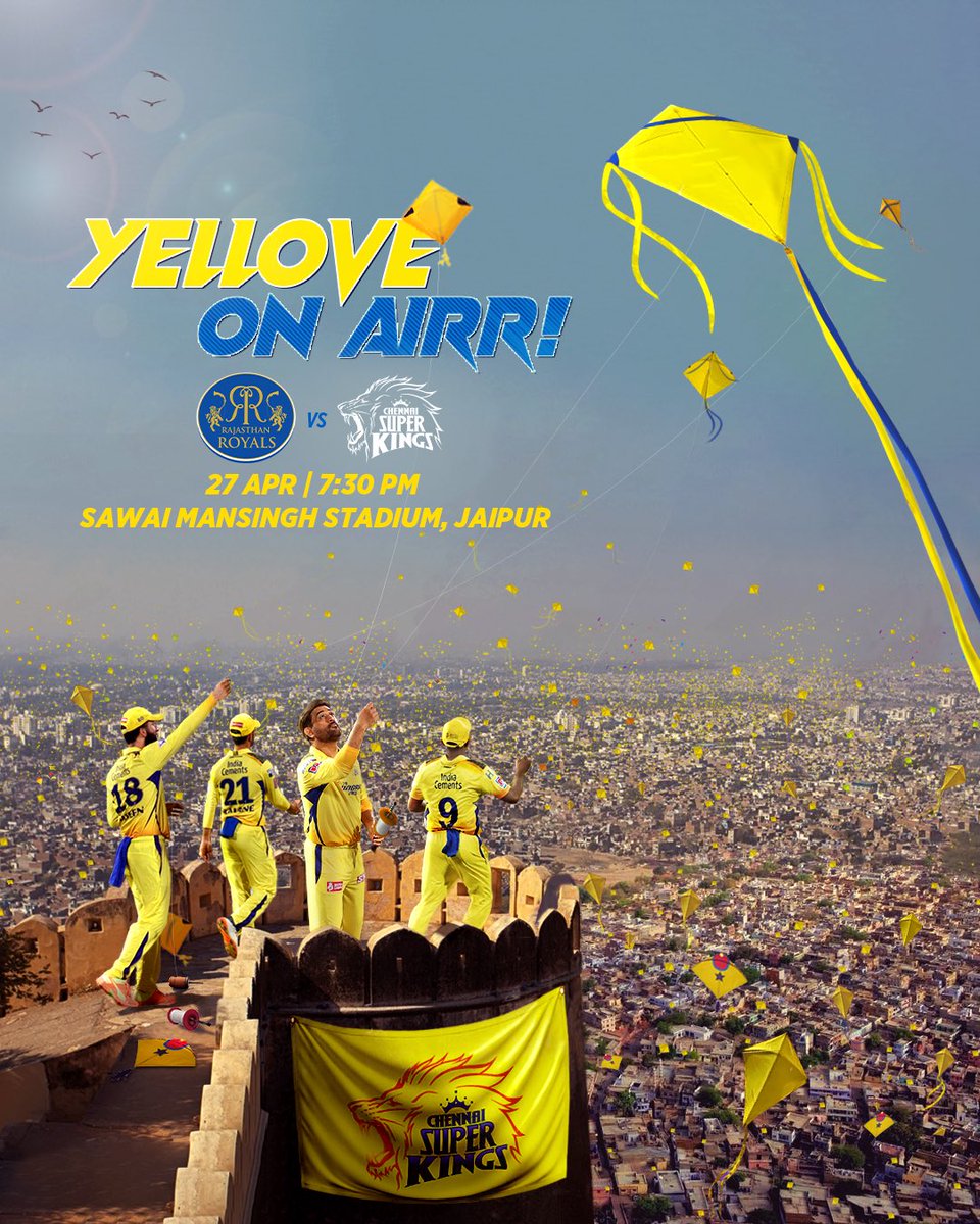 chennaifansclub's tweet photo. #RRvCSK #CSK #ChennaiSuperKings #Thala #Dhoni #ThalaDhoni #Rahane #Ruturaj #Jaipur #PinkCity #Hotstar
Chennai v Rajasthan in 🩷 Pink City #Yellove #CSK #CSKWON #AlwaysCSK
CSK will continue on the top of the table?
CSK will give revenge to Rajasthan?
...... #Yellove https://t.co/Ix7LdSu8Vm