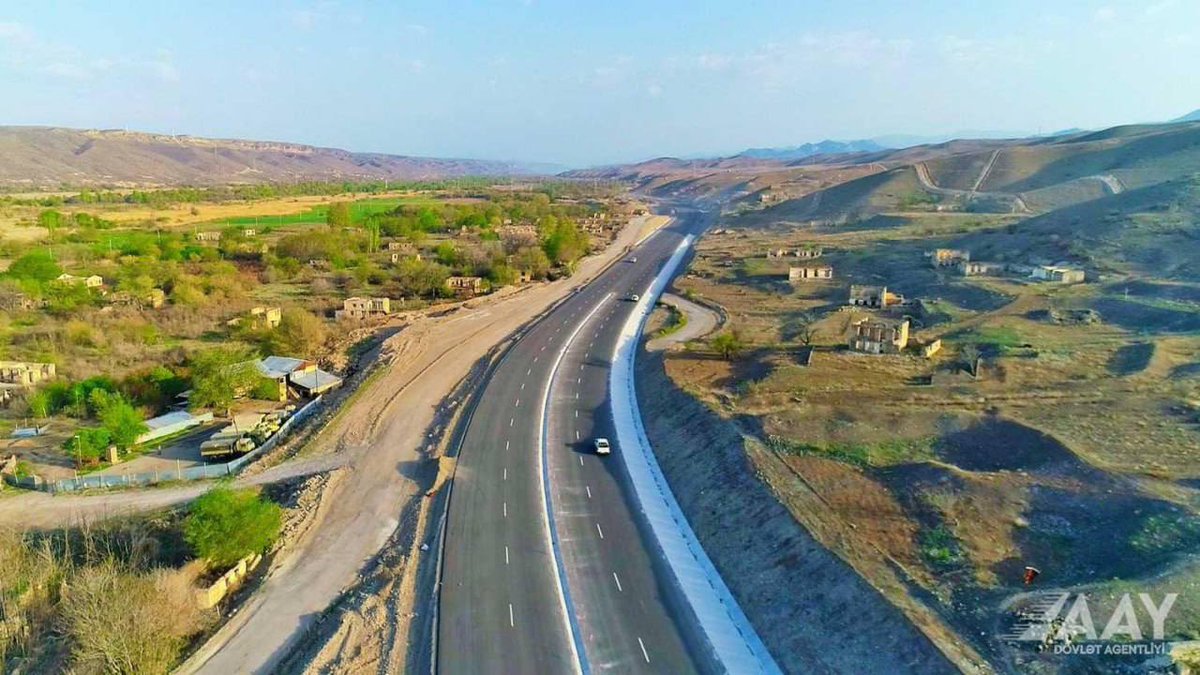 The construction of the Khudafarin-Gubadli-Lachin highway.

This 56.4 km road will connect more than 30 settlements, including the cities of #Gubadli and #Lachin. 

#KarabakhRevival