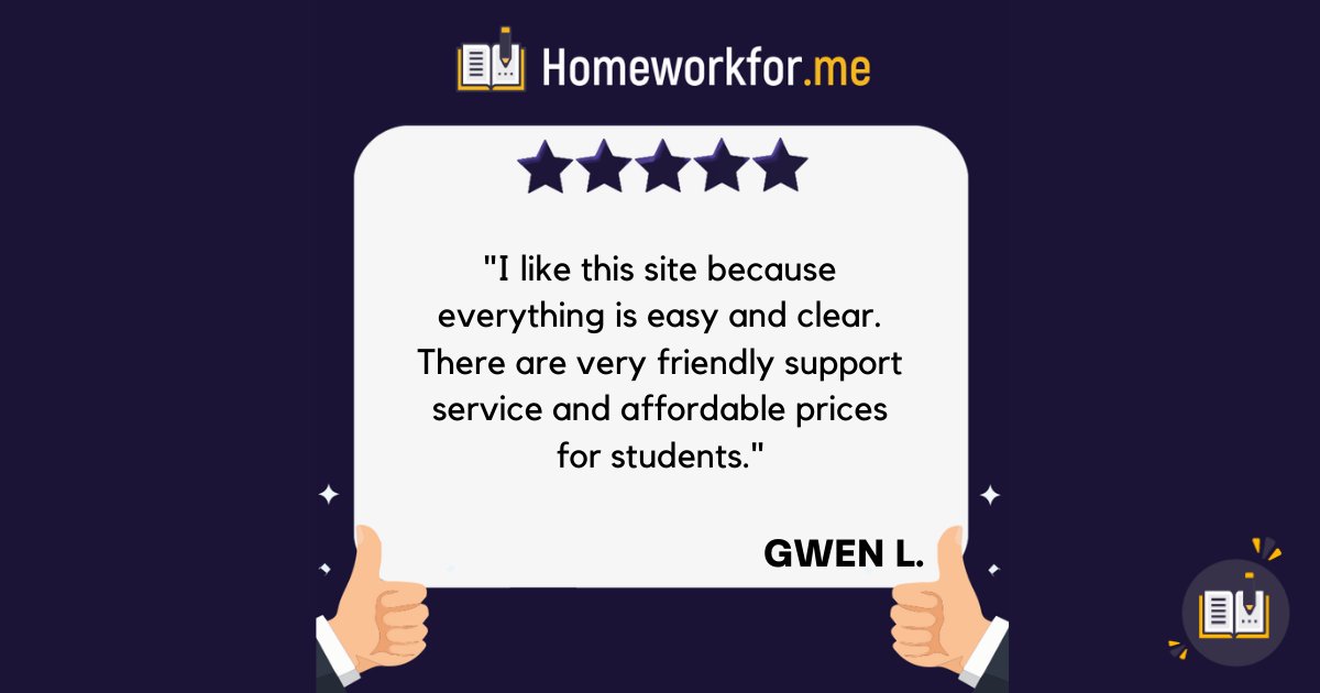 homework_for_me's tweet photo. We are so happy to read your review! Pleasing you is one of our main goals! We will keep up the good work!  

#domyhomework #homeworkforme #customessay #essaywriting #studentdiscounts https://t.co/SG2CnvBI0s