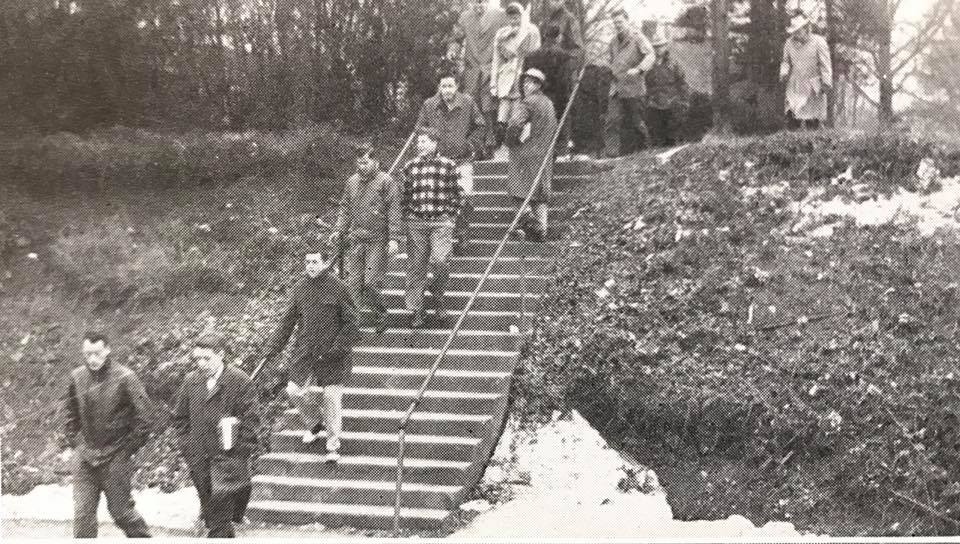 If you’ve ever driven past the Southeastern Baptist Seminary and into Downtown Wake Forest, you may have noticed these steps along the way. These steps were used by Wake Forest University students back in the 1950’s before the college moved to Winston-Salem in 1956.