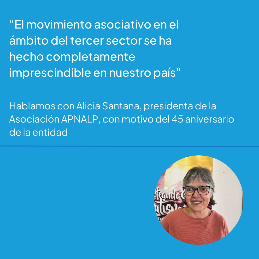 Autismo_Espana's tweet photo. "El #autismo sigue siendo una discapacidad invisible y desconocida que requiere de mucha visibilización y concienciación". Son palabras de Alicia Santana, presidenta de #APNALP, entidad que celebra su 45 aniversario. Entrevista completa en nuestro blog ➡️https://t.co/wJ79JAkVie https://t.co/KUWSRajpaE