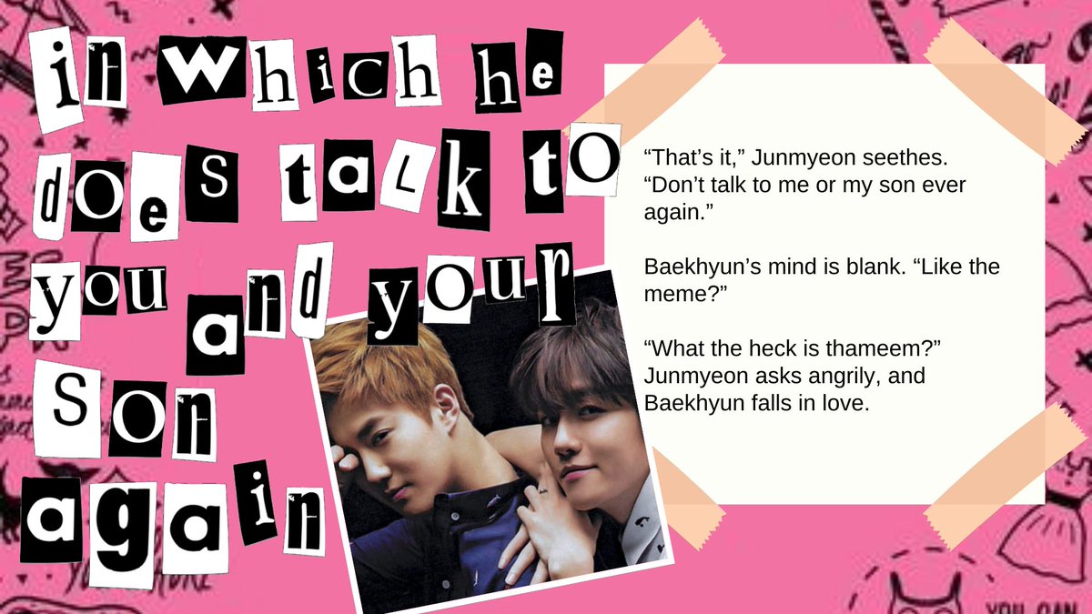 tiny__sparks's tweet photo. ☆ in which he does talk to you and your son again
☆ Baekhyun/Junmyeon
☆ T
☆ 999 words
https://t.co/rLKeUXtkNu https://t.co/MhtfpzYeP5