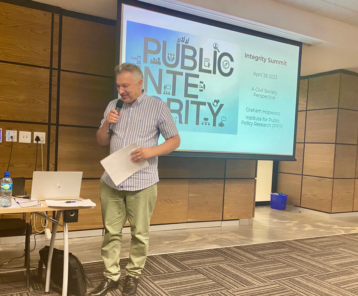 ipprnamibia's tweet photo. IPPR Executive Director Graham Hopwood this week addressed the Integrity Summit organised by @NamibiaOPM with the support of @UNDPNamibia. The summit looked at the role being played by Integrity Committees within the offices, ministries and agencies of government. https://t.co/YqIfBYG45M