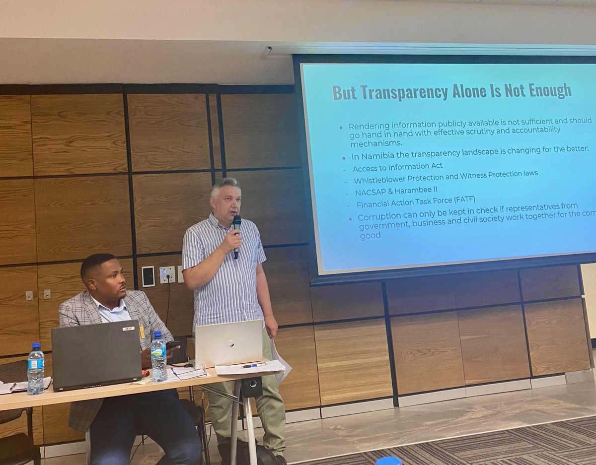 ipprnamibia's tweet photo. IPPR Executive Director Graham Hopwood this week addressed the Integrity Summit organised by @NamibiaOPM with the support of @UNDPNamibia. The summit looked at the role being played by Integrity Committees within the offices, ministries and agencies of government. https://t.co/YqIfBYG45M