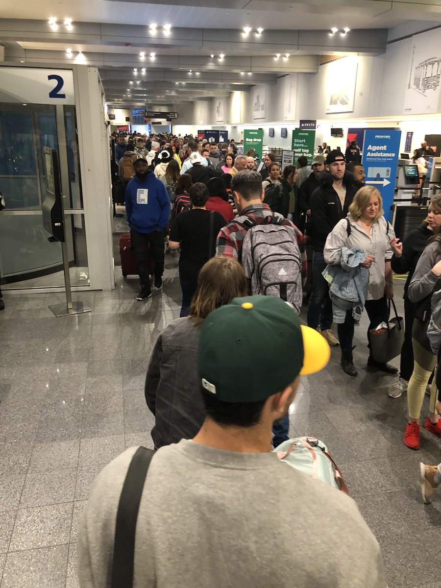 Security line <a href="/goingplacesCLE/">Cleveland Hopkins International Airport (CLE)</a> this a.m. is the worst I have ever seen at any airport anywhere in the world. On-site sign up for Clear got me onboard with four minutes to spare. 😮‍💨 Here I come, <a href="/UAAnews/">Urban Affairs Association</a>. #UAA2023