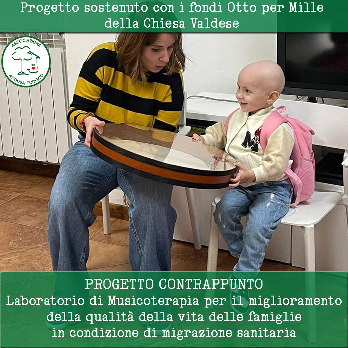 La musica è per l'anima quello che la ginnastica è per il corpo.” (Platone)
Laboratorio di Musicoterapia per i bambini e i genitori.
Progetto finanziato con i fondi <a href="/8x1000Valdese/">OttoperMille Valdese</a>