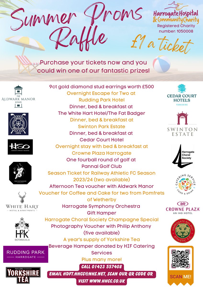 HHCC are pleased to announce the launch of our Summer Proms Raffle! This a great opportunity to win some amazing prizes, which have kindly been donated by incredible local businesses!🎫

Buy your tickets here🌟 - hhcc.co.uk/shop/hhcc-summ…