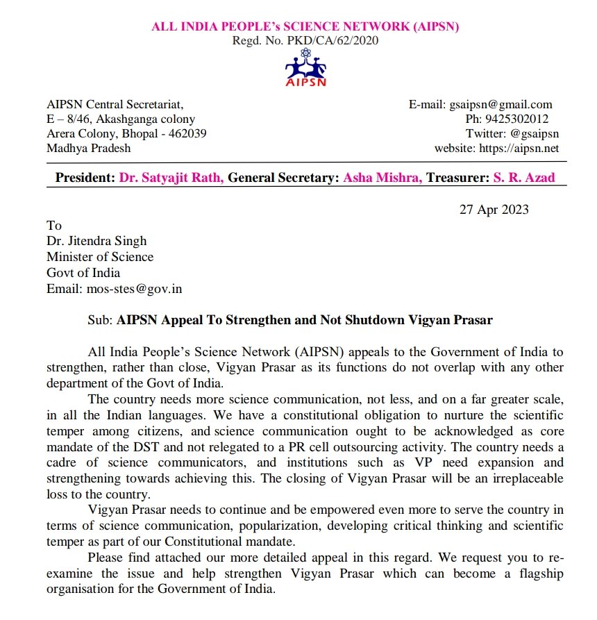 gsaipsn's tweet photo. @MinScTechGoI @DrJitendraSingh
Appeal to strengthen @VigyanPrasar NOT shutdown
#SaveVigyanPrasar
Email sent to MoS
https://t.co/BO7vkpp0qC
Letter sent to MoS
https://t.co/rW3VnZXfFD

https://t.co/ESf0ivH8Ti https://t.co/tfkU1WEeGW