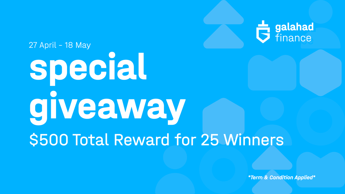 Galahad Finance (@galahadfinance) on Twitter photo To celebrate our intro, we're happy to hold special giveaway for our community🎉
Win a prize pool of $500!
How to enter:
🔸Follow <a href="/GalahadFinance/">Galahad Finance</a>
🔸Join discord.gg/HaGeeud2bV
🔸Join t.me/GalahadFinance
Don't miss out on this opportunity to be a part of our celebration!🙌 To celebrate our intro, we're happy to hold special giveaway for our community🎉
Win a prize pool of $500!
How to enter:
🔸Follow <a href="/GalahadFinance/">Galahad Finance</a>
🔸Join discord.gg/HaGeeud2bV
🔸Join t.me/GalahadFinance
Don't miss out on this opportunity to be a part of our celebration!🙌