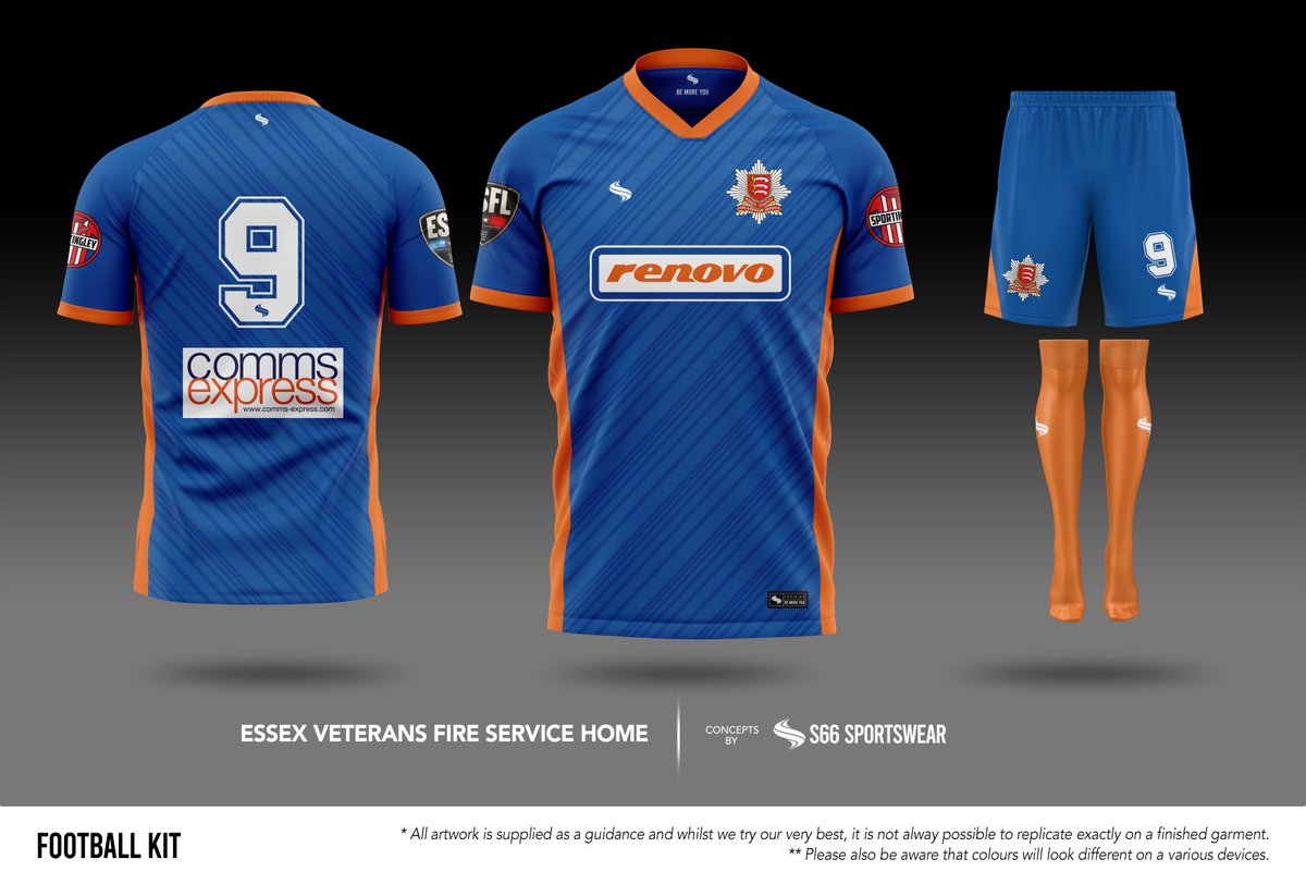kordsport's tweet photo. Many thanks to @CommsExpress for becoming the latest back of shirt sponsor for the veterans team of Essex Fire Service @ECFRSFootball playing in @ESFL20. Kit design by @S66Sportswear https://t.co/PlC6eMT89B