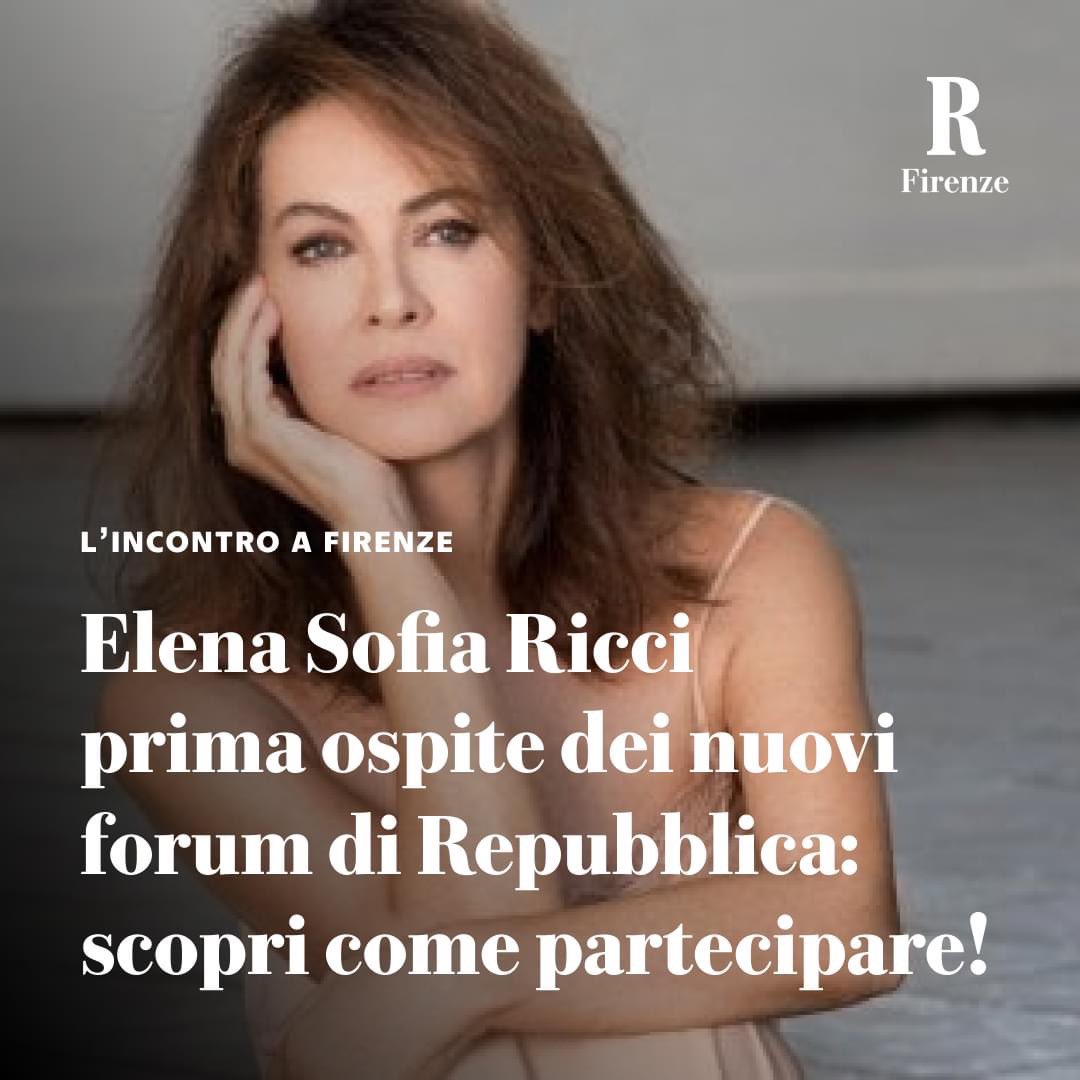 Ripartono i forum di Repubblica, il 2 maggio, con Elena Sofia Ricci. A chi partecipa all'incontro, in regalo il biglietto per "Fedra" alla Pergola firenze.repubblica.it/cronaca/2023/0…