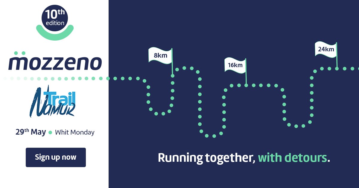 On the 29th of May we’re running together at the mozzeno - Trail de Namur! 💪

All info and registration links here 👉 bit.ly/40ok3ue

Running together, with detours. 😉
#mozzenoTrailNamur
#runningTeam
#oneTeam
#event