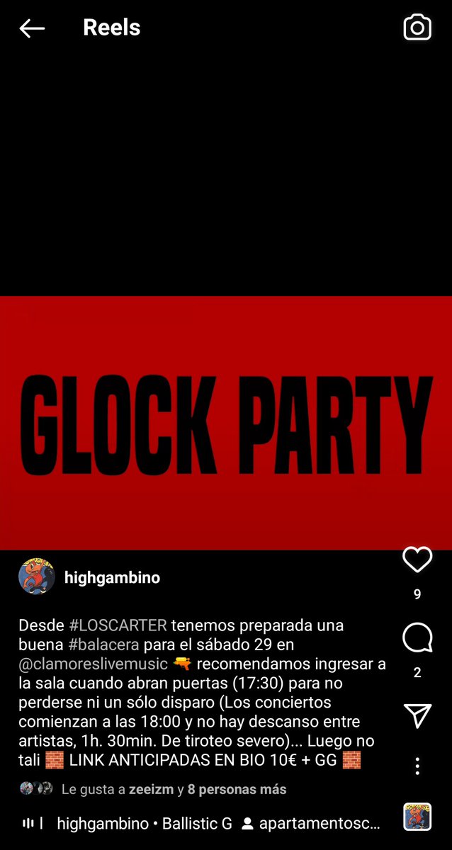 HighGambino's tweet photo. Info importante sobre la #glockparty del sábado en #Madrid
Se recomienda acceder a @salaclamores cuando abran puertas a las 17:30 para no perderse ni un sólo disparo 🙋🏻♂️ https://t.co/DuTO9azCti