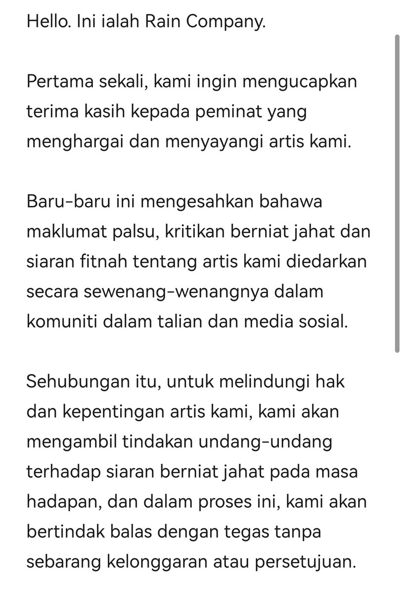CIIPHERMY's tweet photo. 🇲🇾 [MY Trans] 
[#CPR] Notis berkenaan tindakan undang-undang terhadap pelanggaran hak artis milik Rain Company
#CIIPHER #싸이퍼 https://t.co/QvF3enkNPQ