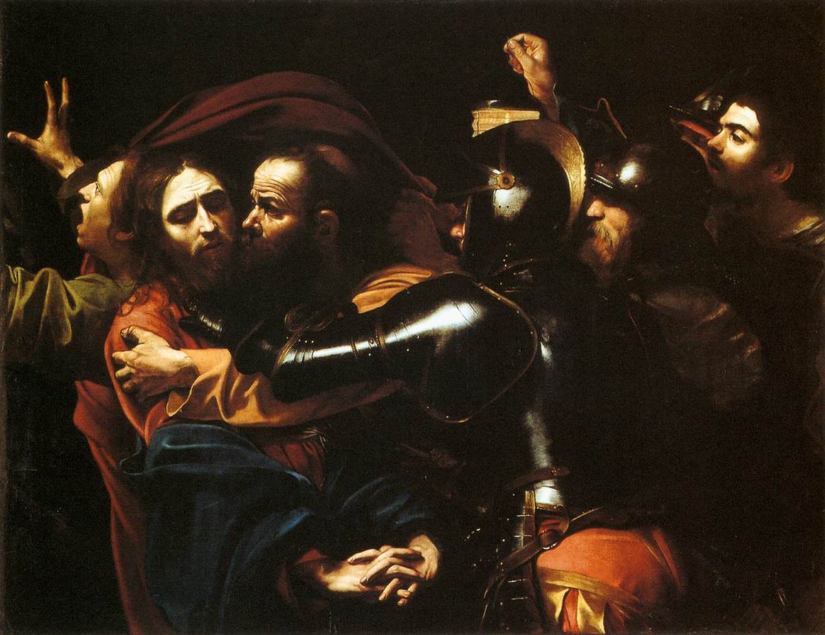 Taking of Christ
oil on canvas
134 cm x 170 cm
ca. 1602
National Gallery of Ireland, Dublin

Caravaggio

#Caravaggio #MichelangeloMerisi #Dublin