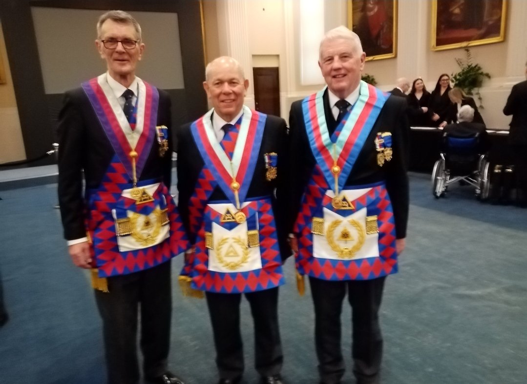 ProvinceofCandW's tweet photo. Congratulations to Ex Comp J Harrison and A Cathers who have received first appointments in Supreme Grand Chapter , and also Ex Comp B Morley who has received a promotion.We wish you and all the rest of the companions a great day
🔵🔗🔴#cumbriafreemasons  #Freemasons #royalarch https://t.co/DeIMkSsEHK