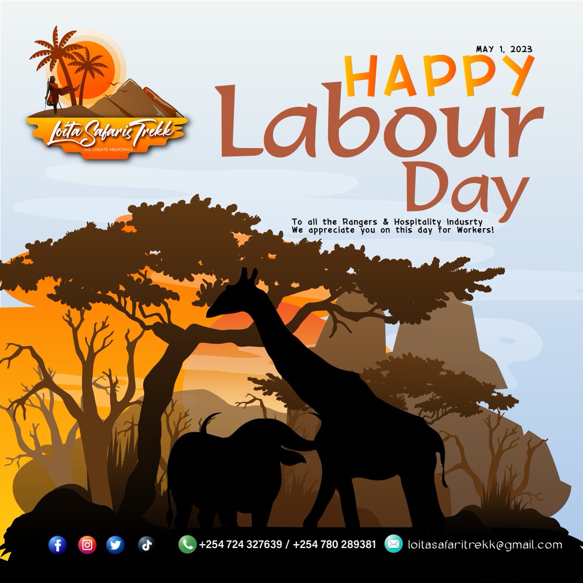 This Labour Day of May 1, 2023. We wish to dedicate it to all workers in the tourism and hospitality industry. As you toil hard to make Kenya the place to be, please pat your back for you indeed put the right picture for our visitors.
#HappyLabourDay #LaborDay #tourism #travel
