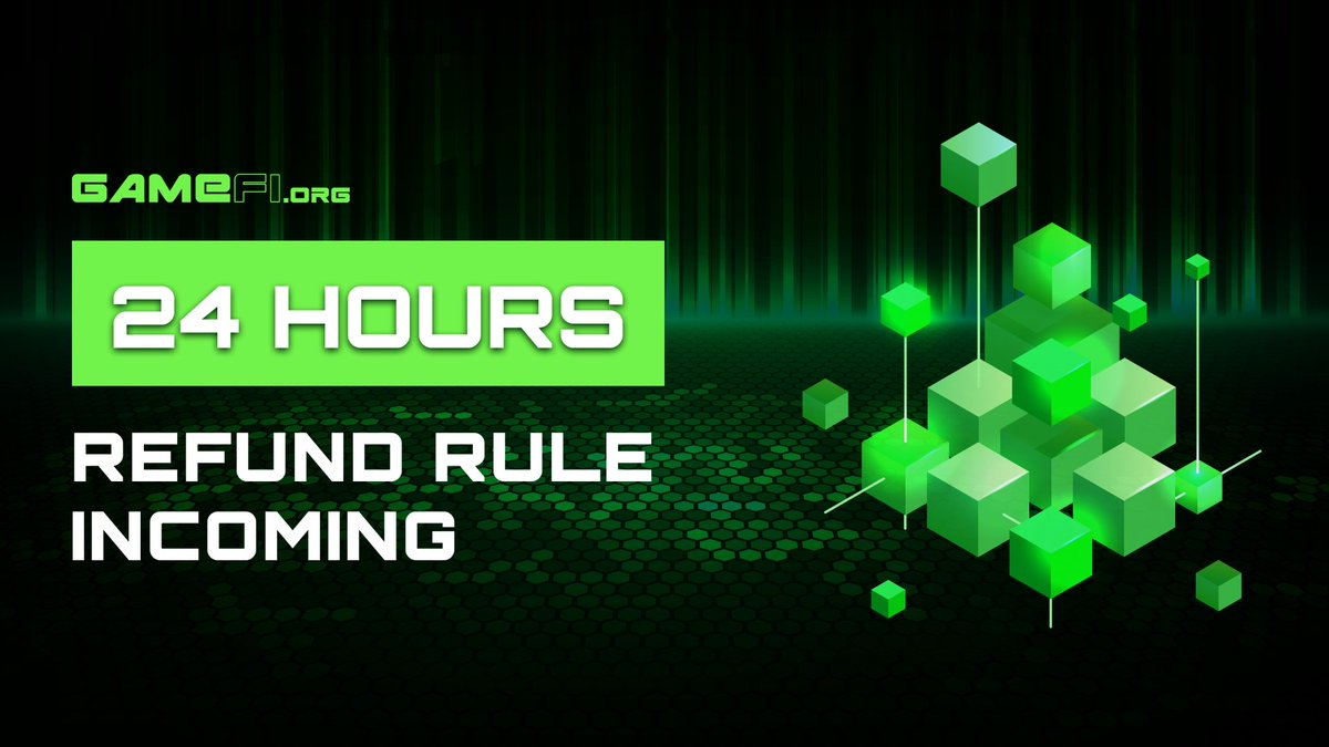📌📌NEW 24H REFUND RULE INCOMING 

For selected upcoming IDOs, a 24-hour refund rule will be applied

🔎IDO users can choose to Claim Purchased Tokens or Request a Refund within 24 HOURS after token listing or claiming time, whichever is later. 

Details: t.me/GameFi_Officia…