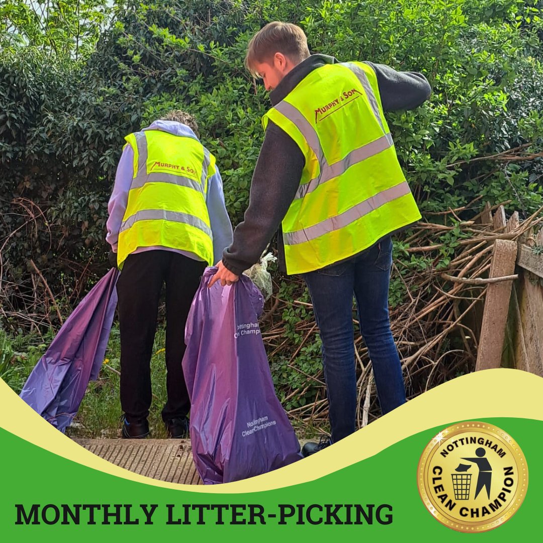MurphyAndSonLtd's tweet photo. Sustainability starts at home π‘ Huge thanks to our team for participating in our monthly litter-picking surrounding site π
Thank you to #nottinghamcleanchampions for supplying the equipment for this ongoing initiative.
#TeamMurphys #Community https://t.co/gZXmXpXOW7