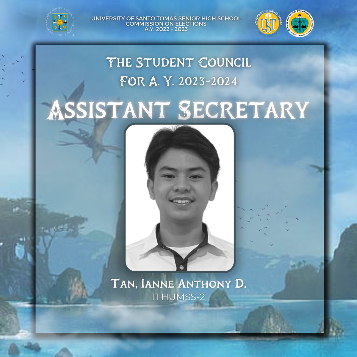 ustshscomelec's tweet photo. #USTEleksyon
#USTSHSHalalan2023
#SCELECTIONS23
#PANDORA
#USTSHSCOMELEC
Pubmat by: Vhic Del Rosario
(2/3) https://t.co/JN9GUginPf