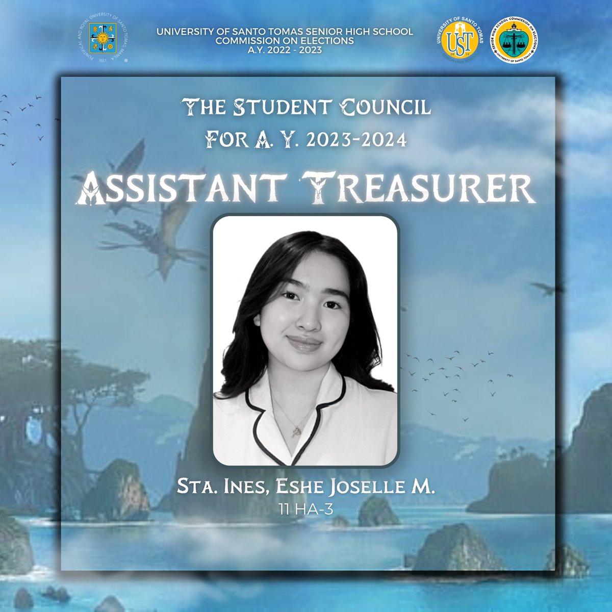 ustshscomelec's tweet photo. #USTEleksyon
#USTSHSHalalan2023
#SCELECTIONS23
#PANDORA
#USTSHSCOMELEC
Pubmat by: Vhic Del Rosario
(2/3) https://t.co/JN9GUginPf