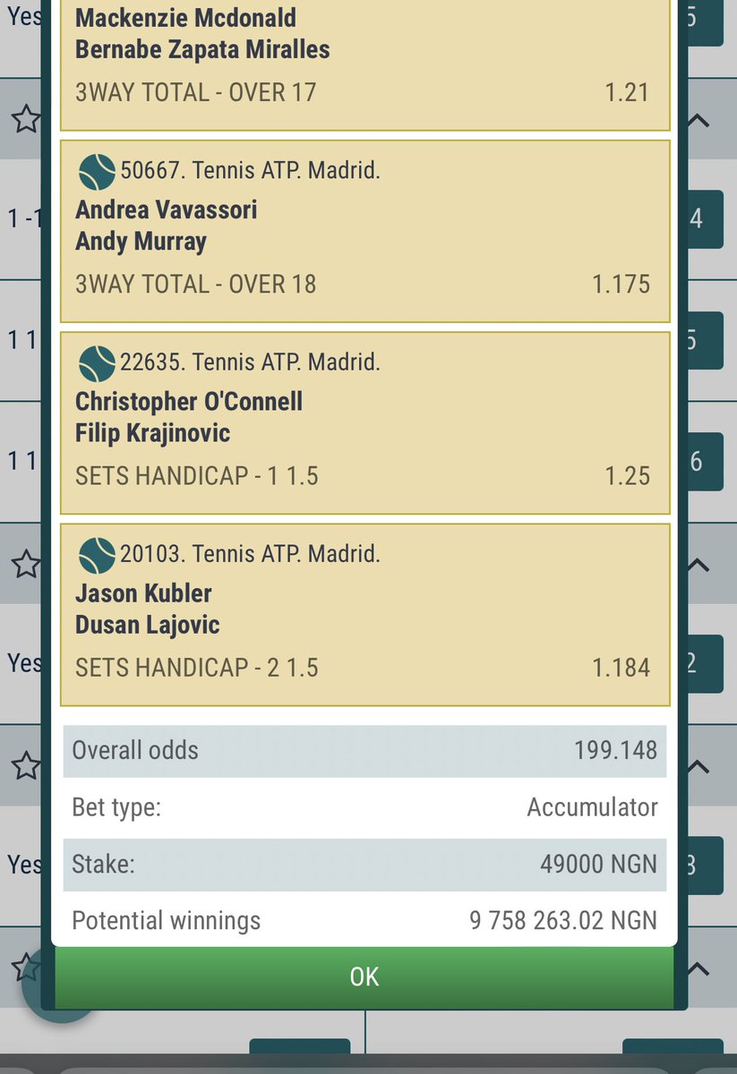 Mrbankstips's tweet photo. Tennis 🎾 

60 odds first serve F1PTL

200 odds 7N6TL
10 odds edit GERTL

Not on 22bet ? Register right away 👇🏻👇🏻

🇳🇬 https://t.co/e9DT44zLpF

🇬🇭 https://t.co/UmPlC6da8n

🇰🇪 https://t.co/EmuXoPqAjD

🌎 https://t.co/ME6LZKjsvj

No promo code

 200% bonus on your first deposit💥 https://t.co/tEf0783GNv