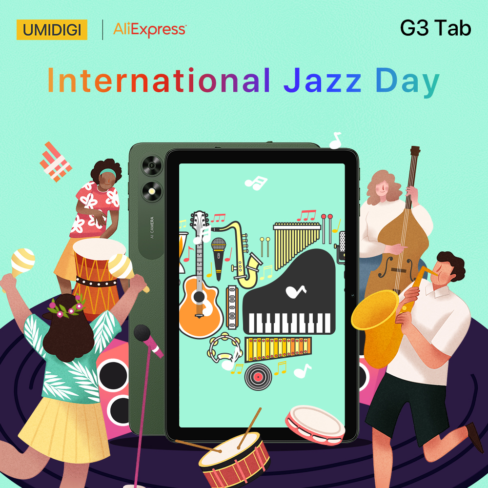 umidigi's tweet image. Happy #InternationalJazzDay🎹🎷🎻🥁
Celebrate with the 10&apos;&apos; HD+ Display and long-lasting 6000mAh battery of #G3Tab. Stay connected and enjoy smooth jazz tunes. #Umidigi #LongBatteryLife
Buy Now 🛒bit.ly/BuyG3Tab