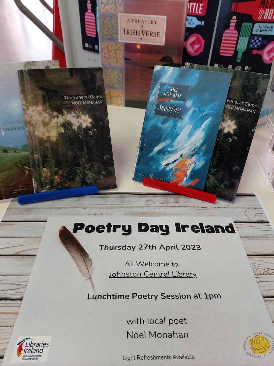 CavanLibrary's tweet photo. Check out the events happening in Cootehill Library & Johnston Central Library today as we celebrate #PoetryDayIRL
@poetryireland @librariesire #CavanLibraries https://t.co/9xY31HEGAK