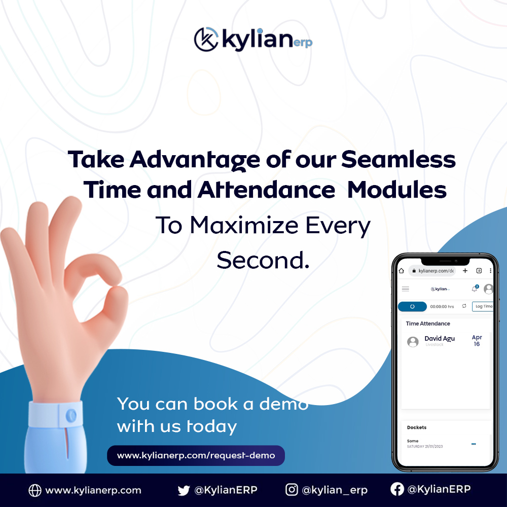 Say goodbye to the hassle of tracking employee hours manually! Our time and attendance module streamlines the process and ensures accuracy. Spend less time on paperwork and more time on what matters - growing your business. #TimeAndAttendance  #KylianERP #HR #Management #Seamless