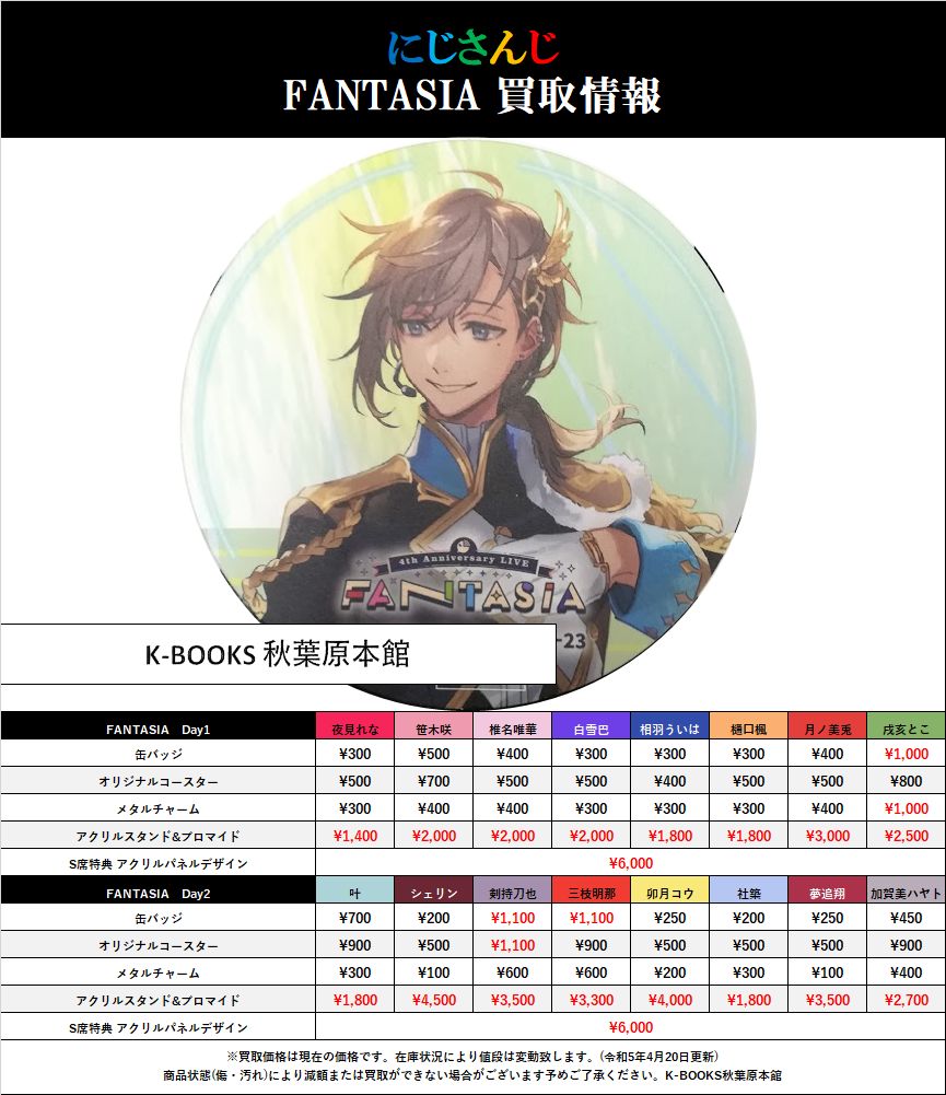 三枝明那 FANTASIA 缶バッジ にじさんじ にじさんじ 三枝明那 fantasia 缶バッジ - メルカリ