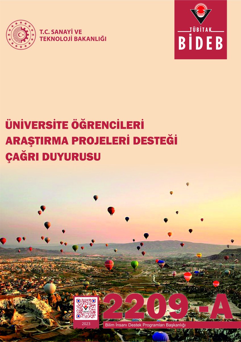 2209-A Programı 2023 yılı 1. dönem çağrısı başvuruya açılmıştır. Başvurular 26 Mayıs 2023 saat 17.30'a kadar TÜBİTAK Yönetim Bilgi Sistemi (tybs.tubitak.gov.tr) üzerinden  alınacaktır.