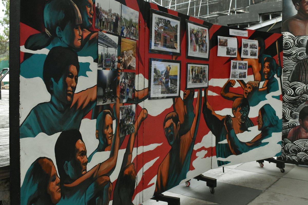 upboutcrop's tweet photo. 𝗜𝗡 𝗣𝗛𝗢𝗧𝗢𝗦 | For the 39th People's Cordillera Day, an exhibit composed of photos, illustrations, and research works detailing the struggle for land and life of the Indigenous Peoples (IPs) throughout the decades has been established in the IM Plaza of UP Baguio.

#SUMKAD https://t.co/MJqZqhqkjp