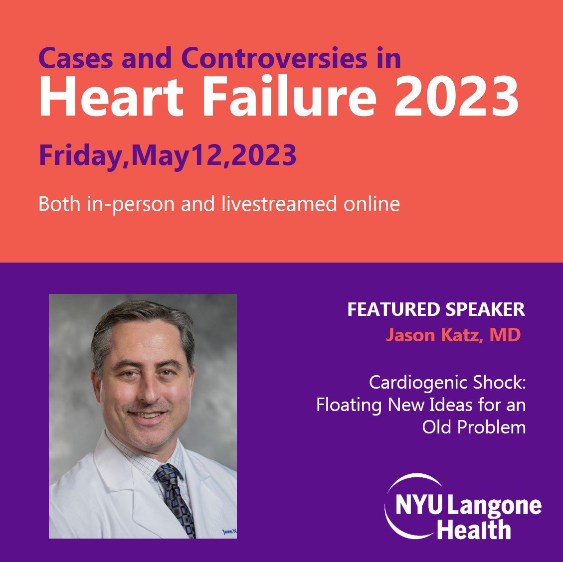 Let’s talk Cardiogenic Shock. It’s not your grandpa’s CCU anymore!

Only 2 weeks away
Register now: bit.ly/NYUHFCME2023
🔥 FREE for all trainees! 🔥 

<a href="/JasonKatzMD/">Jason N. Katz</a> <a href="/ReyentovichHFMD/">Alex Reyentovich, MD</a> <a href="/nyugrossman/">NYU Grossman School of Medicine</a> 
#CardioEd #CardioTwitter #CardiogenicShock #SwansRise