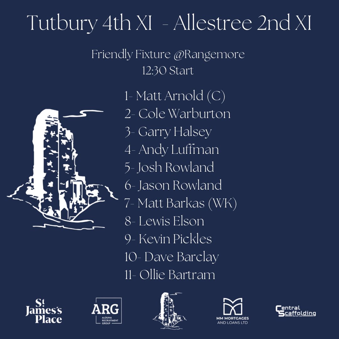 Our 4th XI who will be hosting @AllestreeCC in a friendly this Saturday. 12:30 Start at Rangemore. 🏏
#TUNIT