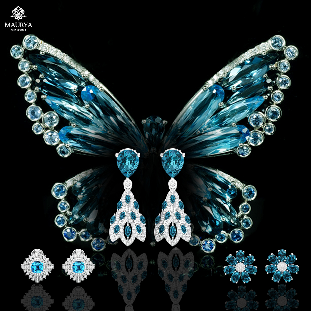 Like icy December, the Blue Topaz spell-bounds and captivates with magnificence. 
#bluetopazjewelry #topazearrings #bluetopaz #luxurylifestyle #luxuryshopping #gemstonejewelry #earrings #studsearrings