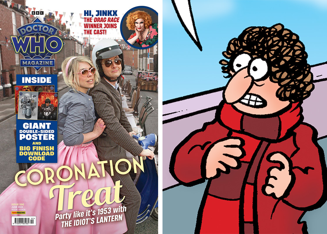 lewstringer's tweet photo. There's  a new issue of Doctor Who Magazine in the shops today (issue 590) and  amongst its packed pages of content is another Daft Dimension comic  strip from me. This time spotlighting the 4th Doctor.
https://t.co/WJjlZFHuuL #DoctorWho #comics #daftness #lewstringer https://t.co/SfEvYr71Dw