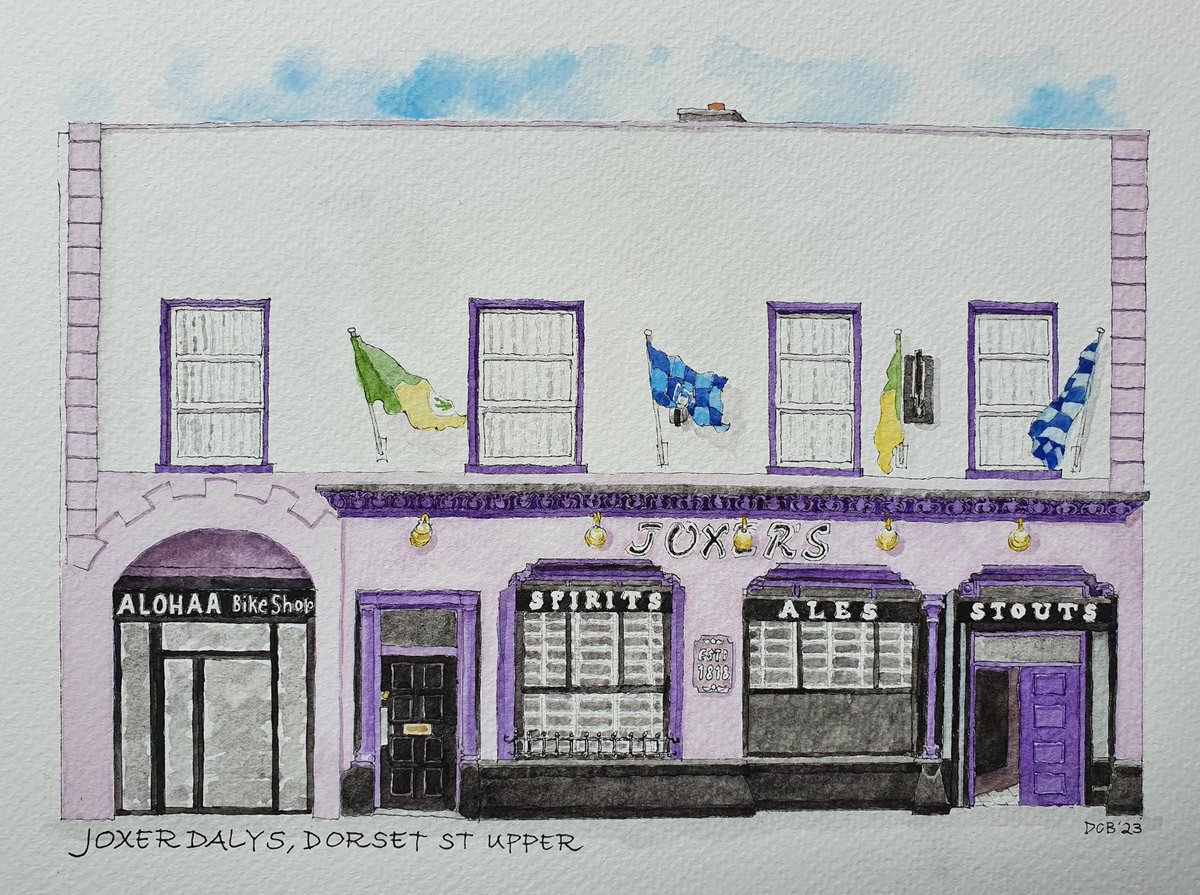 allthepubsin's tweet photo. Joxer Dalys, Dorset St Upper #Dublinpubs #Dublinbypub #Dublin #Watercolour https://t.co/rAogEHNWMs