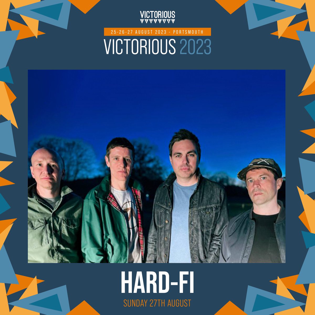 VictoriousFest's tweet photo. From Staines to Southsea, Noughties Indie quartet @HARD_FI  are sure to deliver a set full of hits! Join them on Sunday  for an energetic performance nearly 18 years after the release of their Mercury nominated debut album Stars of CCTV!
Tickets -  https://t.co/9nNEMcr5bB https://t.co/K5LSw98TZC