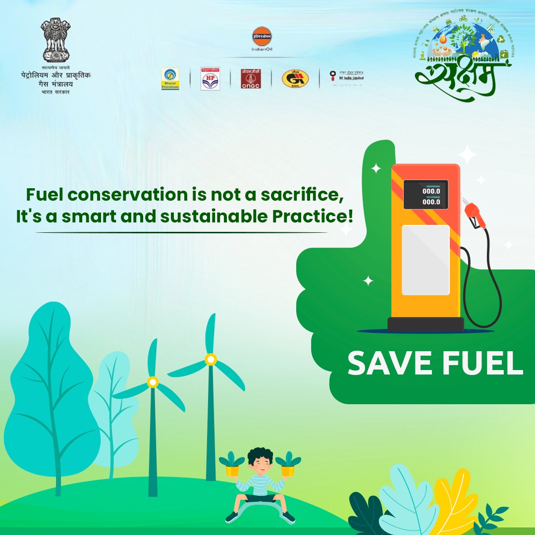 Fossil fuels take millions of years to form but only decades to deplete! ✋🏻Stop wasting fuel and start saving!

Join us in our Cyclothon 🚴‍♀️🚴‍♂️ and let’s promote the message to build a greener future for India! 🌿🌱🌳

#SaveFuel #SaveEnergy #CyclothonRally