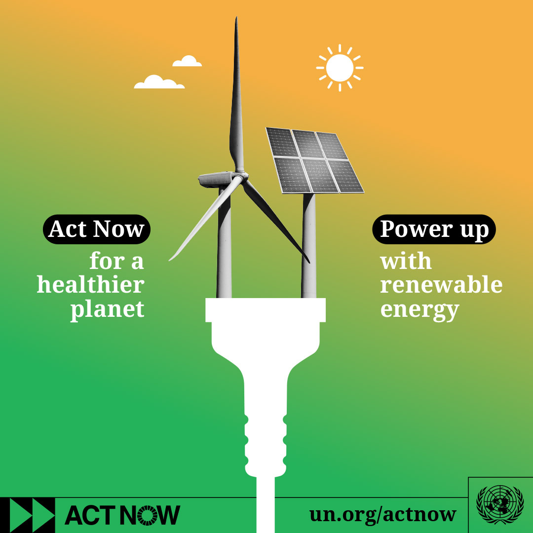 SustDev's tweet photo. Did you know that by switching to renewable energy, we can reduce our carbon footprint by up to 2.5 tons annually?

#ActNow for a healthier planer, power up 🔌 with renewable energy: https://t.co/kq1eOE9Bx7 https://t.co/YP68IdbefW