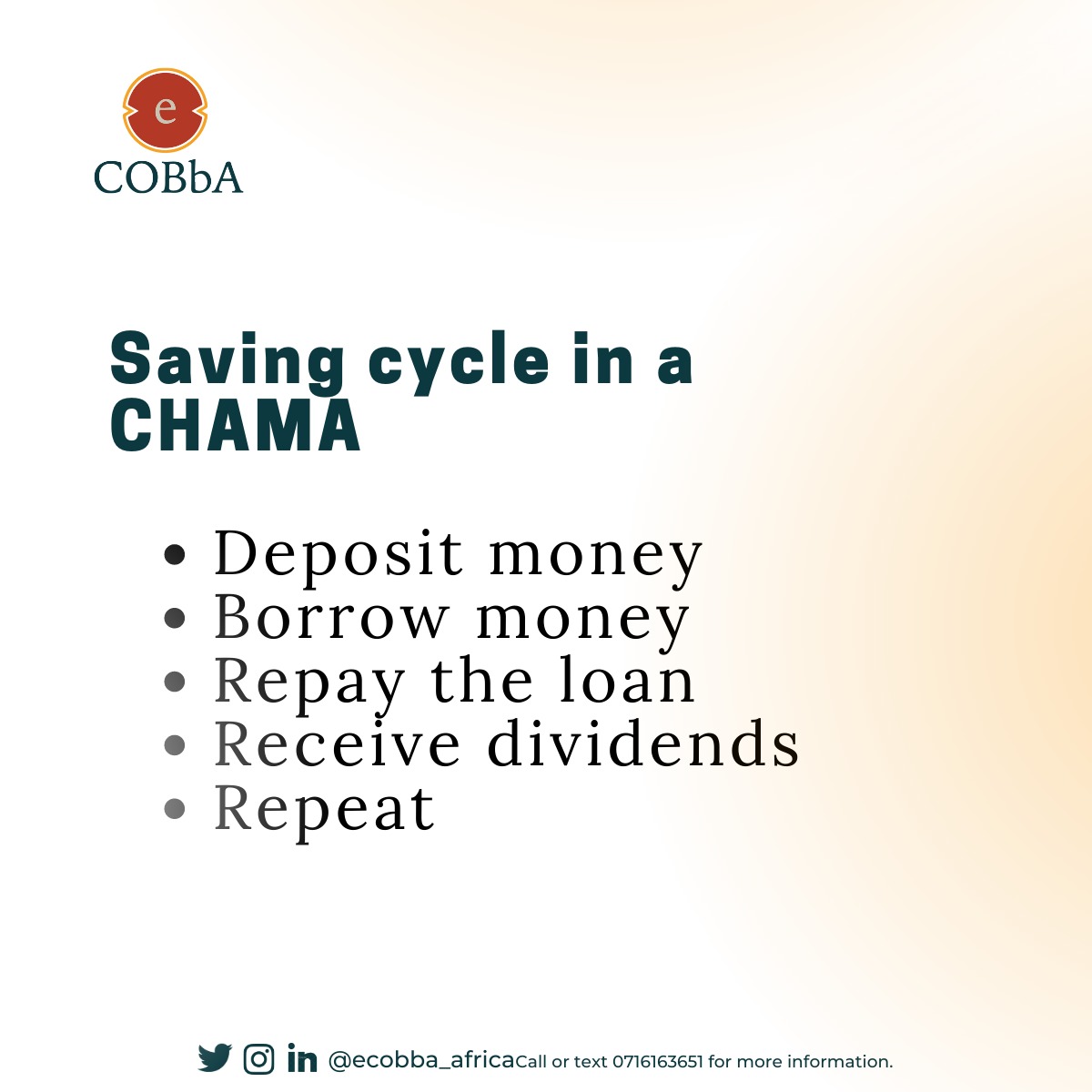 Did you know? When you save on Ecobba, your money can grow ?

Download Ecobba from the Google Play Store today!

#Ecobba
#Saccos
#Chamas
#savings