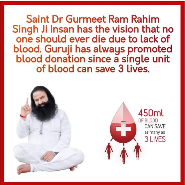 Simran94293239's tweet photo. Saint Dr gurmeet ram rahim singh ji ने अपने डाकू अनुयायियों को नियमित रक्तदाता बनने के लिए प्रेरित किया है। गुरु जी के निर्देशन से ही डेरा सच्चा सौदा निरंतर Blood Donetion camp लगाए जाते है और संस्था के नाम कई विश्व रिकॉर्ड भी स्थापित हो चुके है। #WinOverLife https://t.co/xkz9WuxXdG