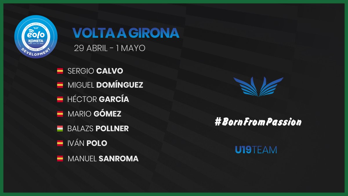 🔵 Este es el equipo con el que participamos en las tres pruebas que conforman la Volta a Girona <a href="/ciclismecat/">Federació Catalana de Ciclisme</a>. ¡Mucha suerte! 
📰 eolokometacyclingteam.com/volta-a-girona….
#BornFromPassion #EquipoJunior