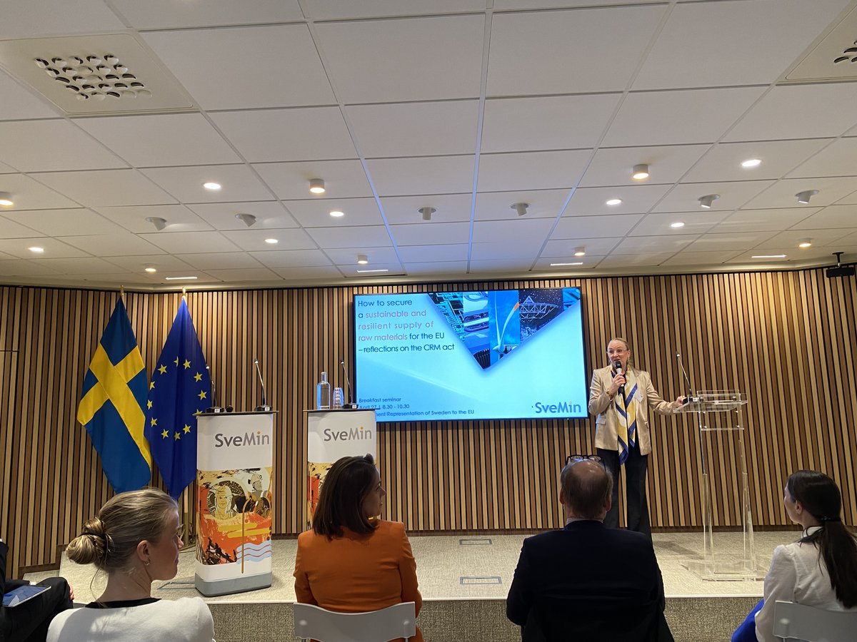 A great way to start the day: Talking about #Mining &amp; #Metals, while munching on Swedish cinnamon buns!

Thank you <a href="/Svemin_mining/">Svemin</a> and 🇸🇪PermRep @sweden2023eu for organizing today's engaging breakfast panel discussion on the #CRMA.

SveMin CEO @msunerfleming opening the event👇
