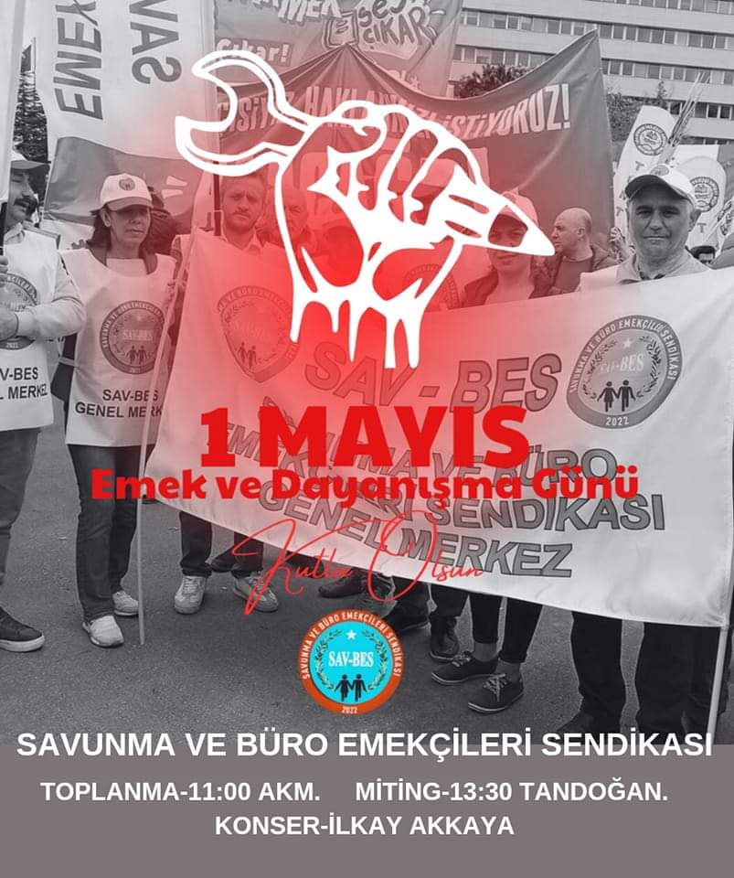 SAVBES1's tweet photo. Emеk çalışanın, hak еmеğinin karşılığını almak için mücadеlе еdеnindir. 
Enkaz Düzenine,
Geleceksizliğe,
Sömürüye,
Eşitsizliğe,
Ses Çıkar!
Umutla, cesaretle, mücadeleyle, dayanışmayla 1 MAYIS'ta alanlarda buluşalım! https://t.co/oQQBX9wa4U