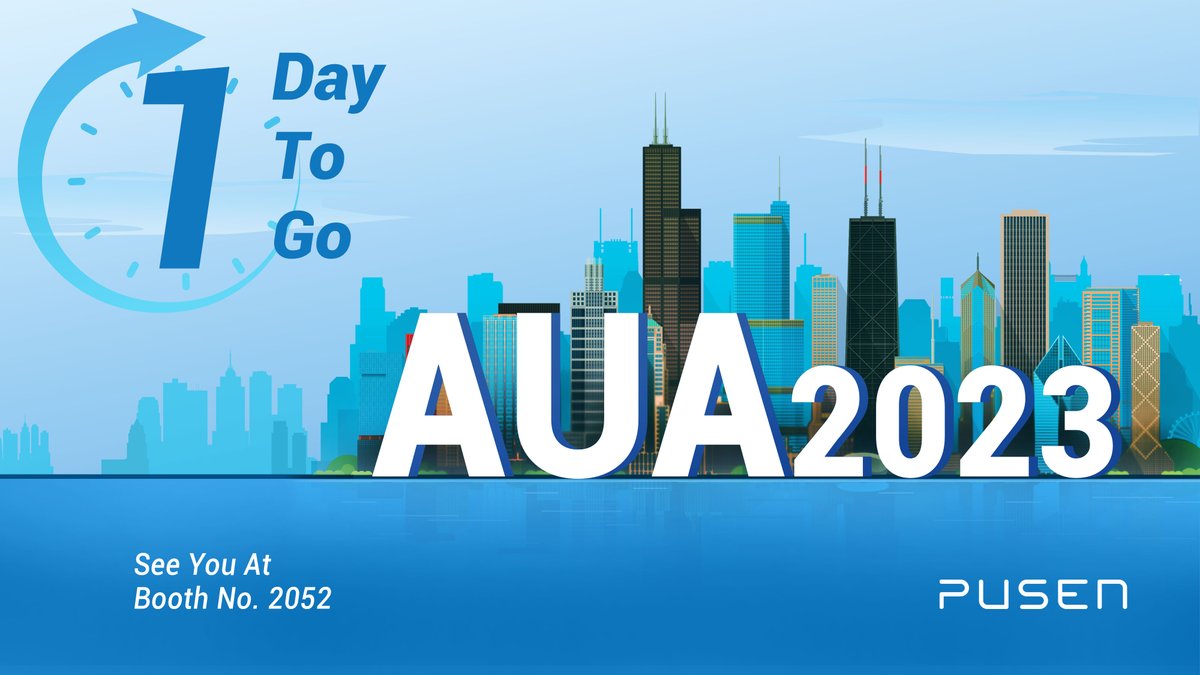 PusenMedical's tweet photo. Get ready for the #AUA23
Looking forward to what will be an informative and #innovation with #urologists and urologic health care professionals worldwide. See you next day at Booth 2052. #PUSEN https://t.co/I6fQg1iDGb