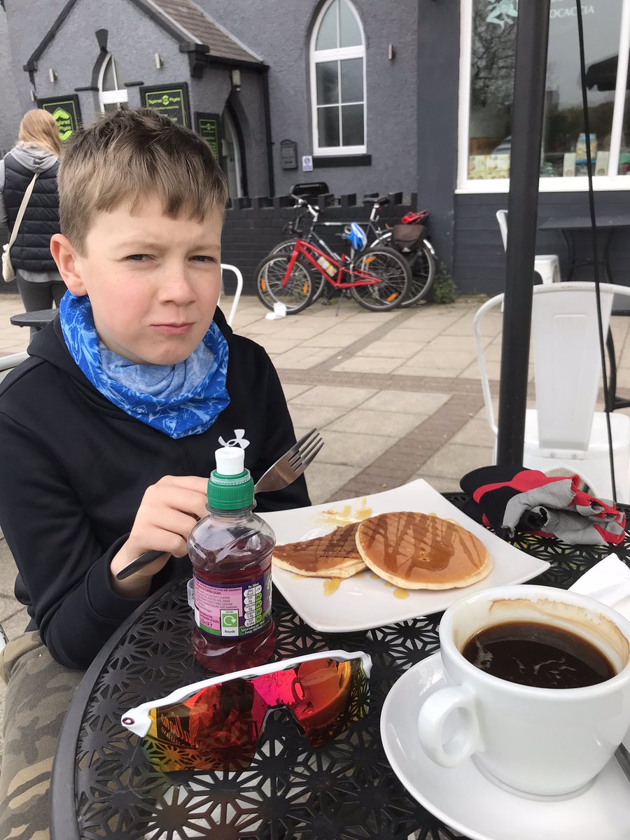 School teachers on strike but the #education continues for <a href="/FlynnJBestford/">Flynn James Bestford</a> #learning the importance of a #cafe stop when #cycling with #grandad