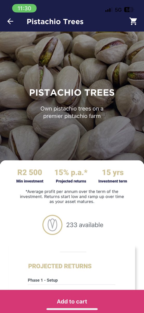 keletso_kv's tweet photo. Fedgroup has Pistachio Trees and Hemp Plants at 15% p.a and 12% p.a . Interesting https://t.co/wtEf8WK8rL